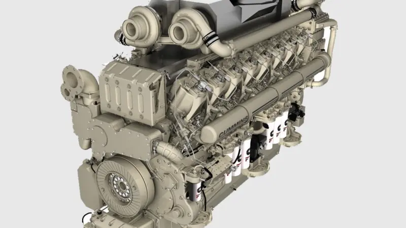 The QSK95 marine engine from Cummins, a high-speed engine intended to challenge medium-speed technology