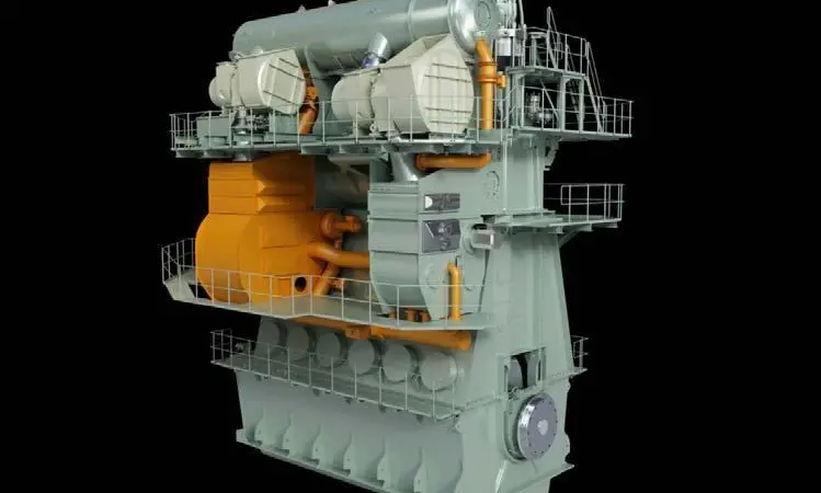 Graphic of the second-generation EGR system (shown in orange) integrated with its host engine