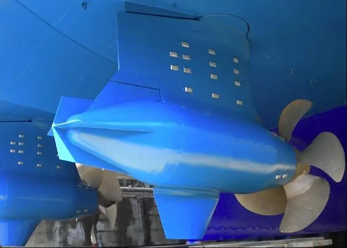 Azipod with X-tail and optimized fin