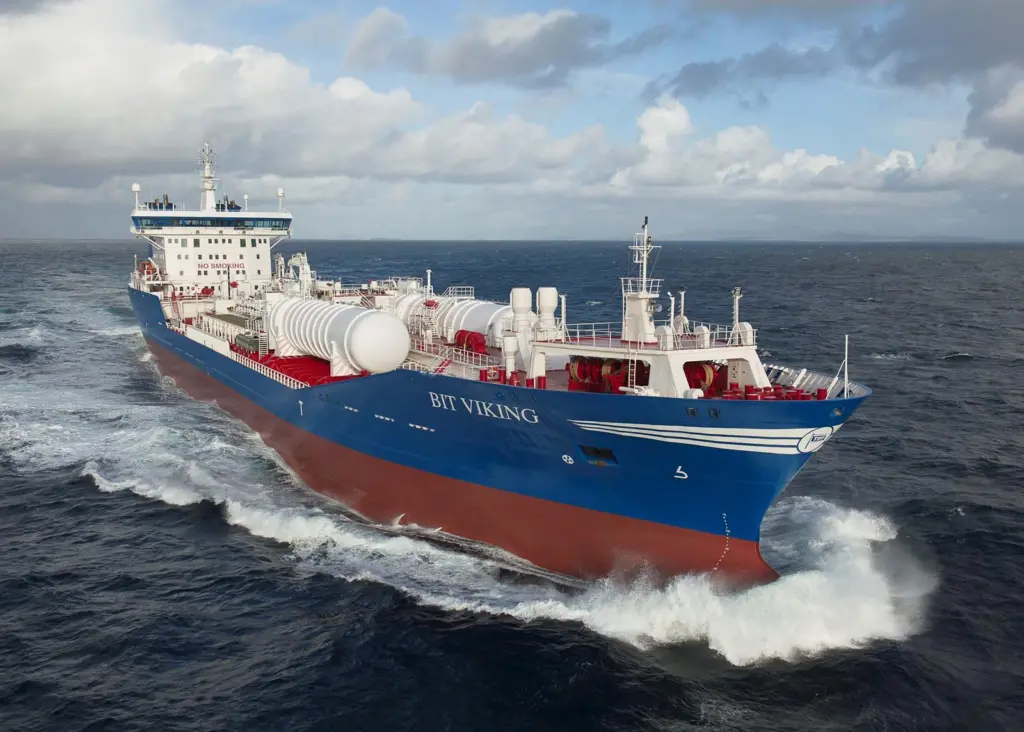 The ‘Bit Viking’ during sea trials