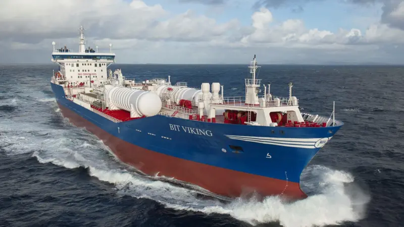 The ‘Bit Viking’ during sea trials