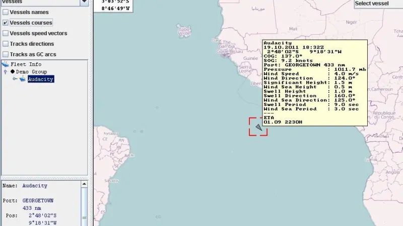 Image showing a FleetViewOnline screenshot