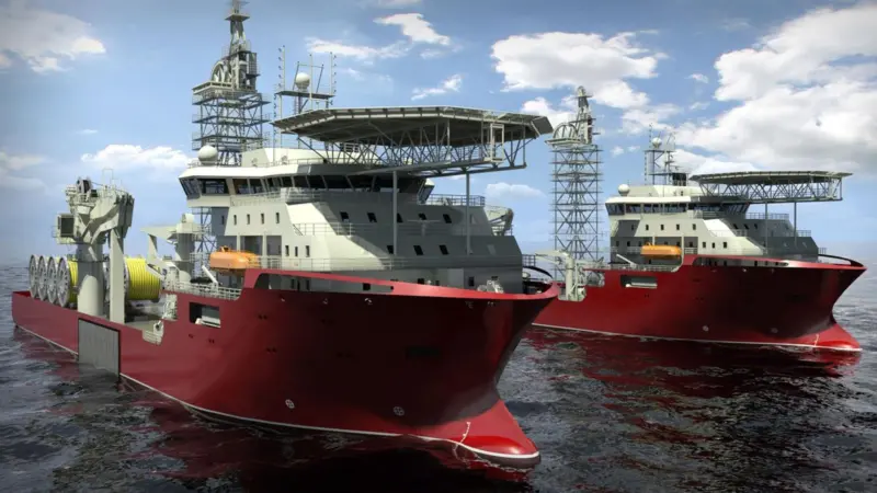Rendering of the Wärtsilä-designed pipelay vessels to be built at DSME for service in Brazil
