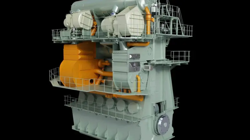 EGR unit (shown in orange) on MAN low-speed engine