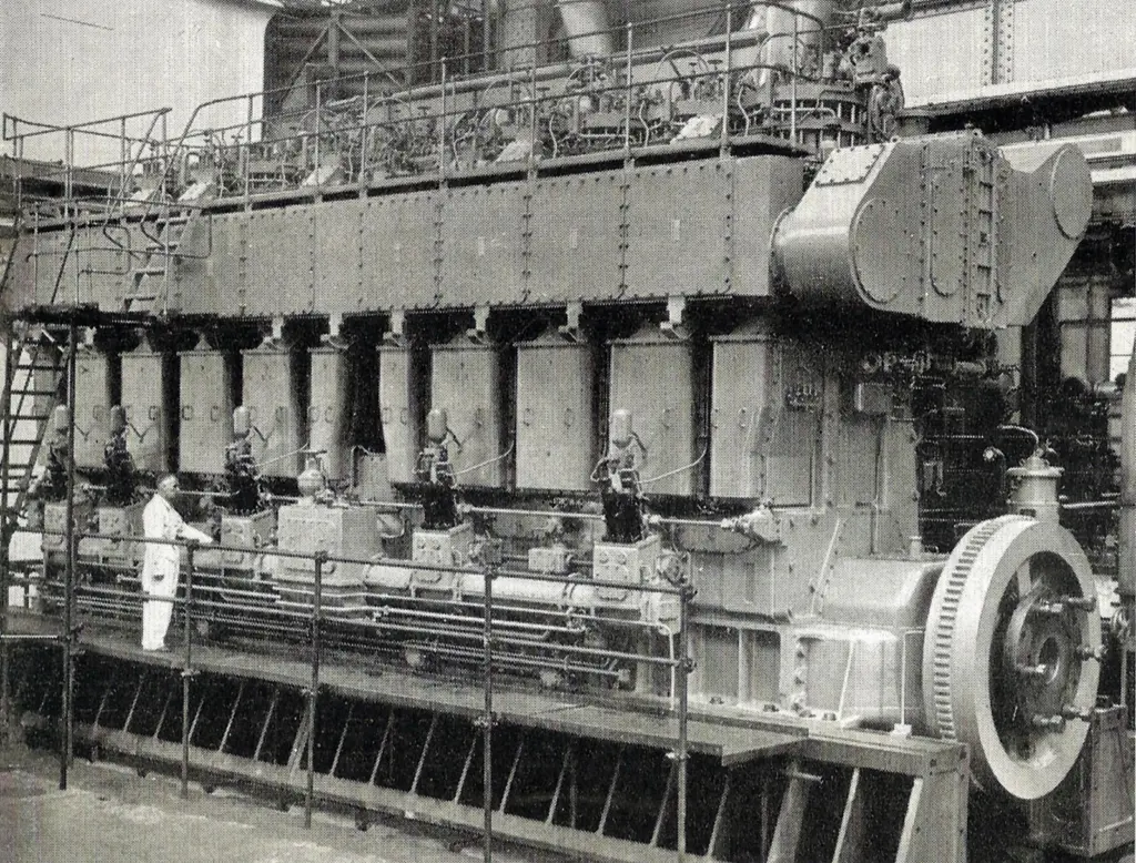 A Fiat 600mm-bore crosshead engine on test – one then-prominent name in marine engines that has moved on to other things