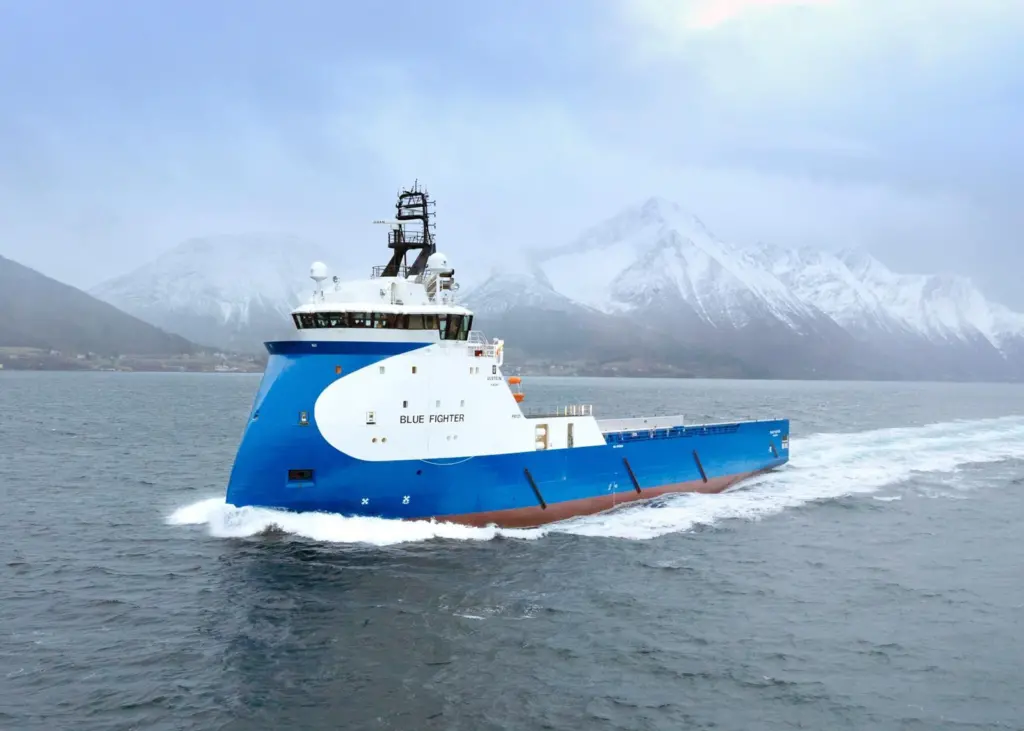 ‘Blue Fighter’ an Ulstein-built PSV just delivered to Ulstein company Blue Ship Invest