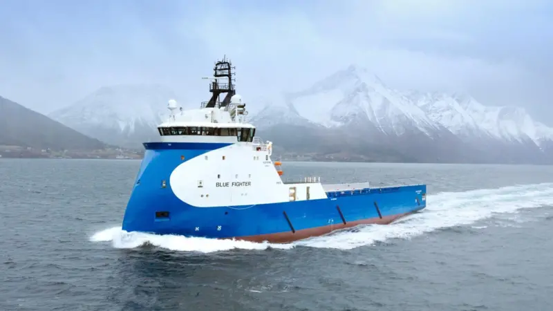 ‘Blue Fighter’ an Ulstein-built PSV just delivered to Ulstein company Blue Ship Invest