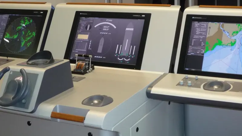A SAM Electronics NACOS Platinum integrated bridge system, more than 130 of which have already been ordered worldwide for installation aboard ships of all types and sizes
