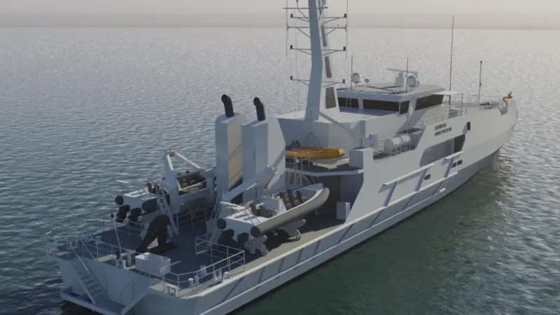Vestdavit is supplying davits for the Australian customs service’s new Cape class patrol craft (image: Austal)