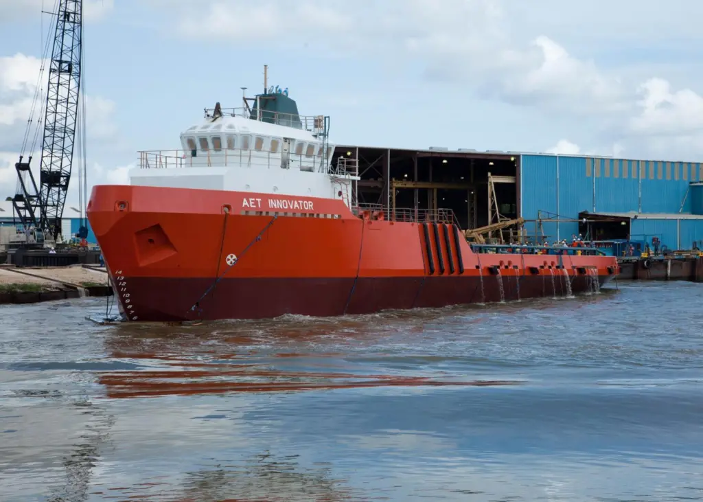 ‘AET Innovator’, AET’s first lightering support ship and her sister are to be followed by two more examples