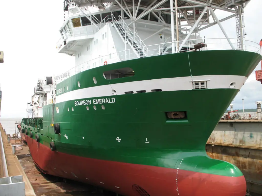 ‘Bourbon Emerald’ in drydock