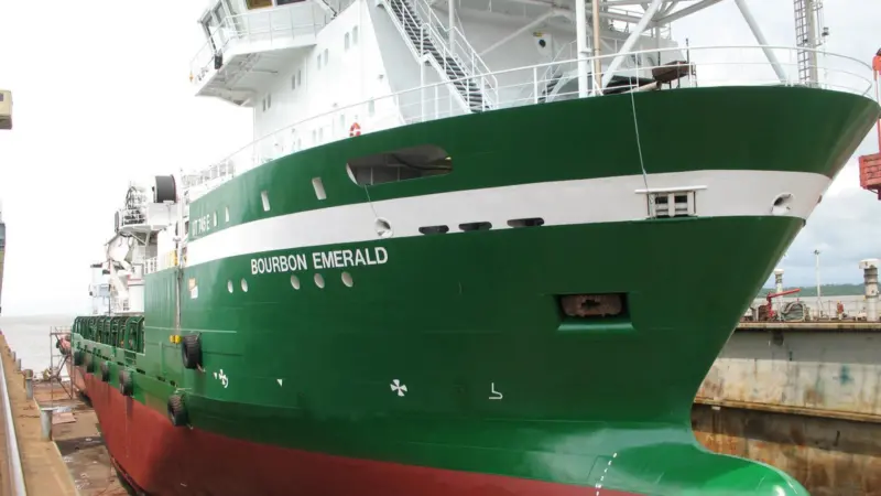 ‘Bourbon Emerald’ in drydock
