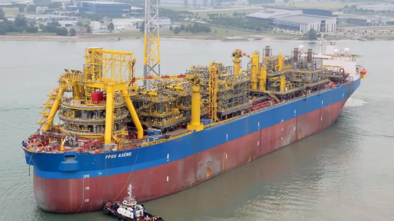 The ‘FPSO Aseng’ conversion was completed last year by Keppel Shipyard in Singapore