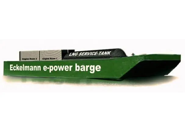 Mobile power barge engines are LNG-driven