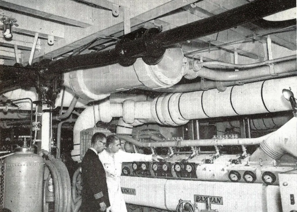 One of ‘Doric Ferry’s’ low-height Paxman main engines