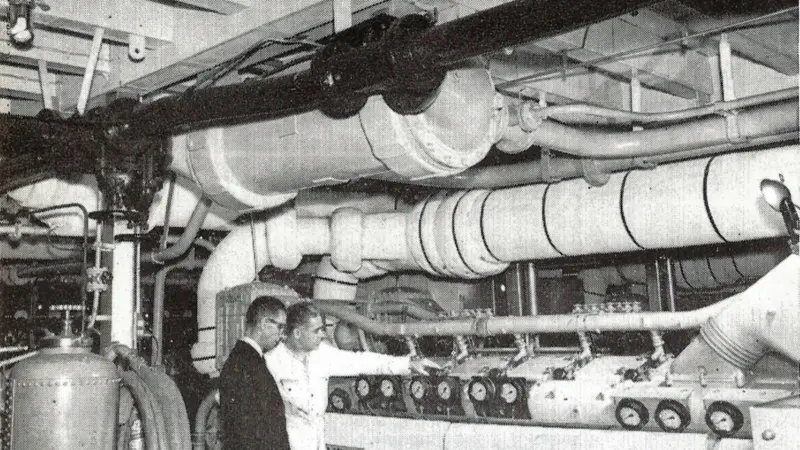 One of ‘Doric Ferry’s’ low-height Paxman main engines
