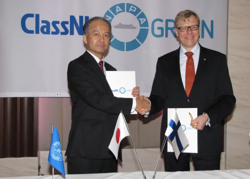 Yasushi Nakamura, executive vice president, ClassNK and Juha Heikinheimo, president, NAPA Group