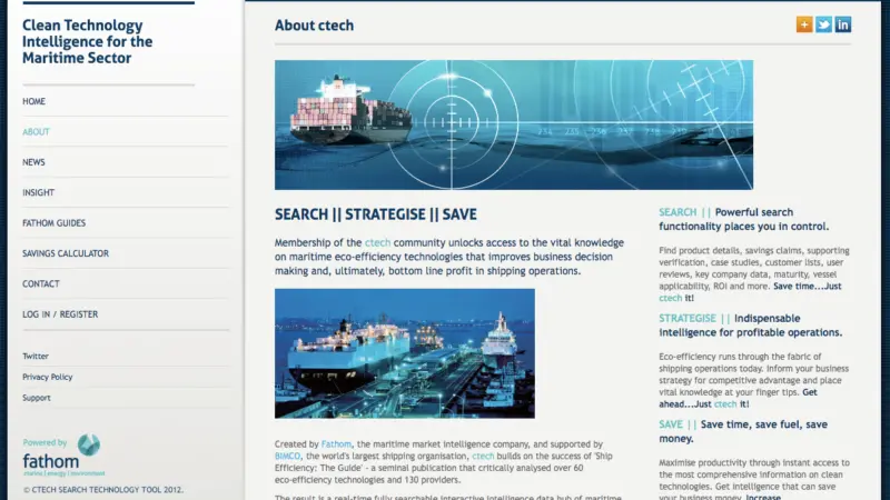 CTech provides a searchable web-based ship energy efficiency resource