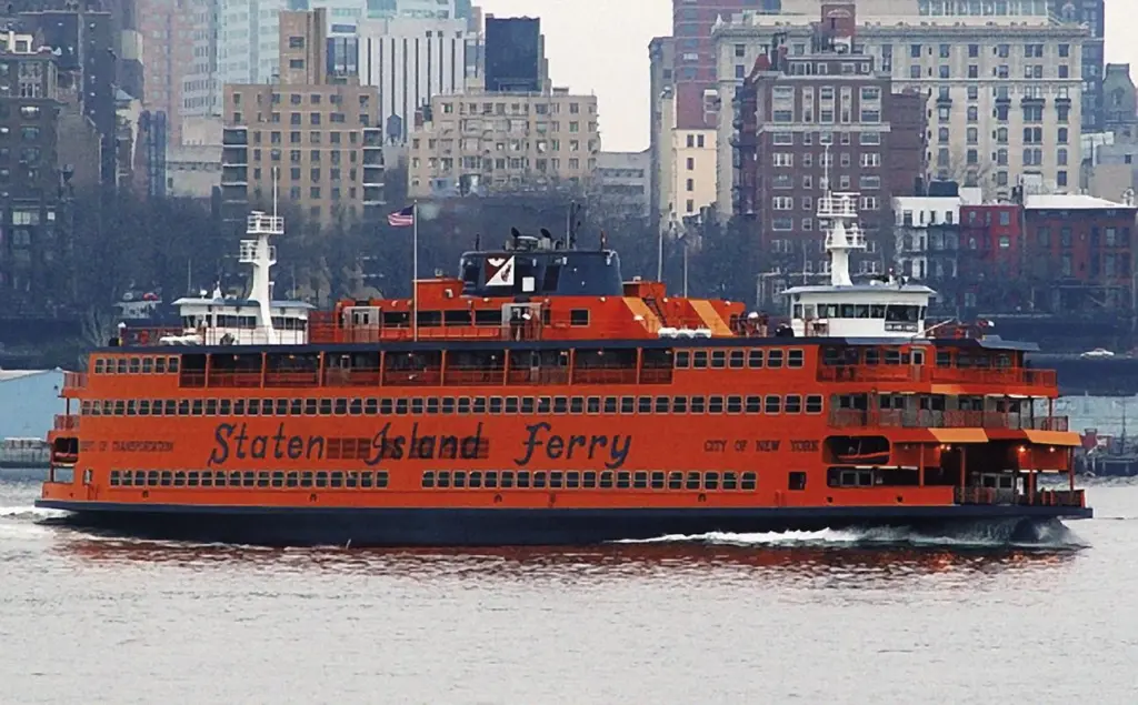 The Staten Island ferry 'Sen. John J. Marchi' has been coated with Ecospeed