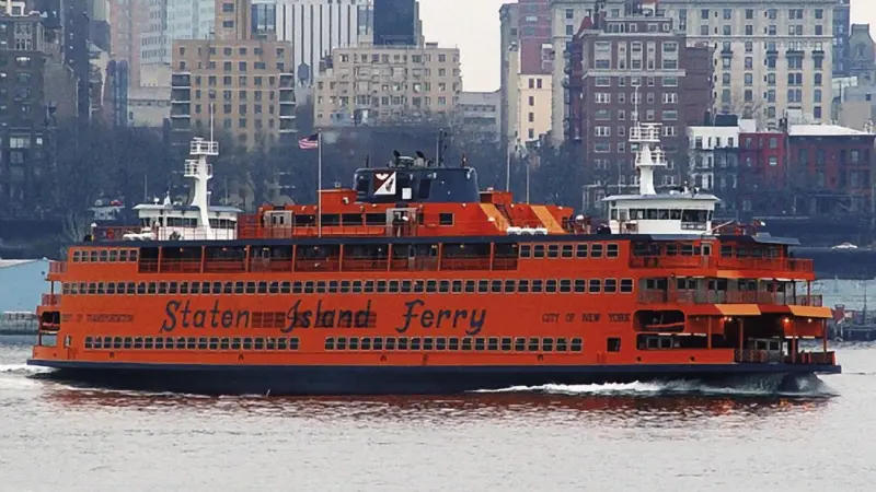 The Staten Island ferry 'Sen. John J. Marchi' has been coated with Ecospeed