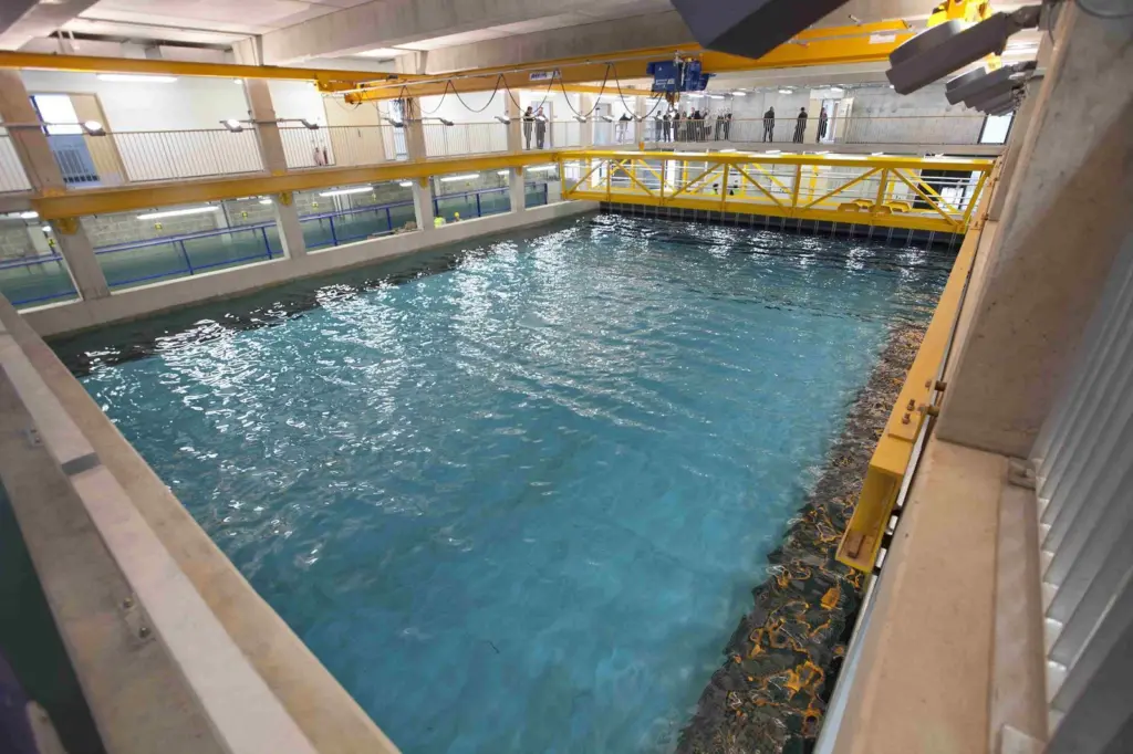 The building contains a wave tank where engineers can test devices