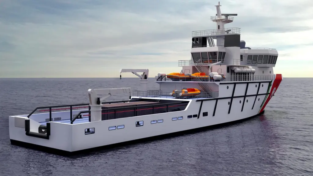 Rendering of the diesel-electric Italian Coastguard OSV, with ZF ‘hybrid ready’ transmission
