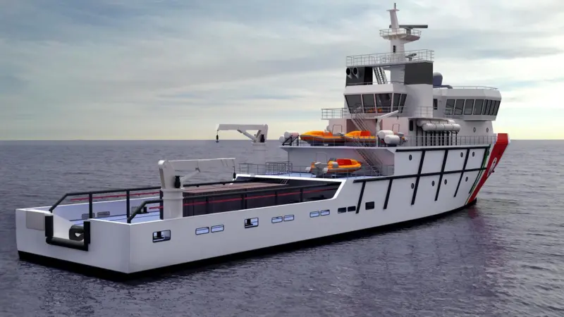 Rendering of the diesel-electric Italian Coastguard OSV, with ZF ‘hybrid ready’ transmission