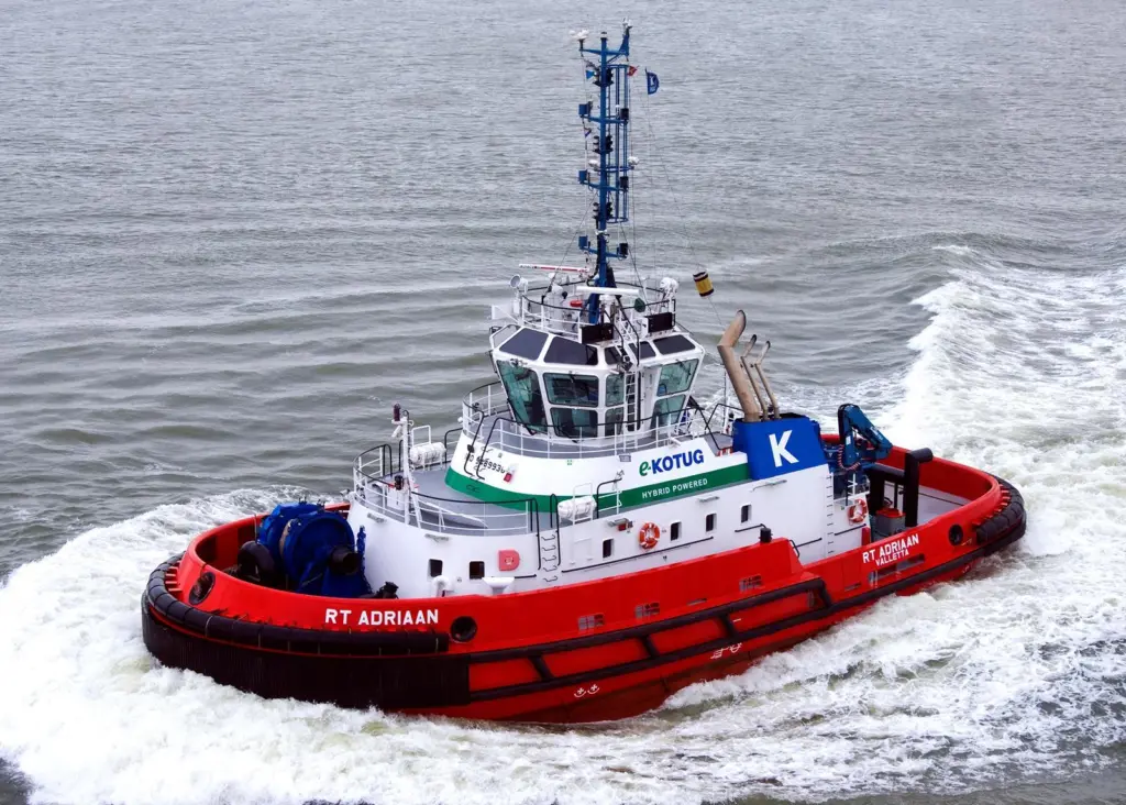 1. ‘RT Adriaan’ was converted from an almost new rotor tug into Europe’s first true hybrid in just three months (photo courtesy Hans Hoffman)