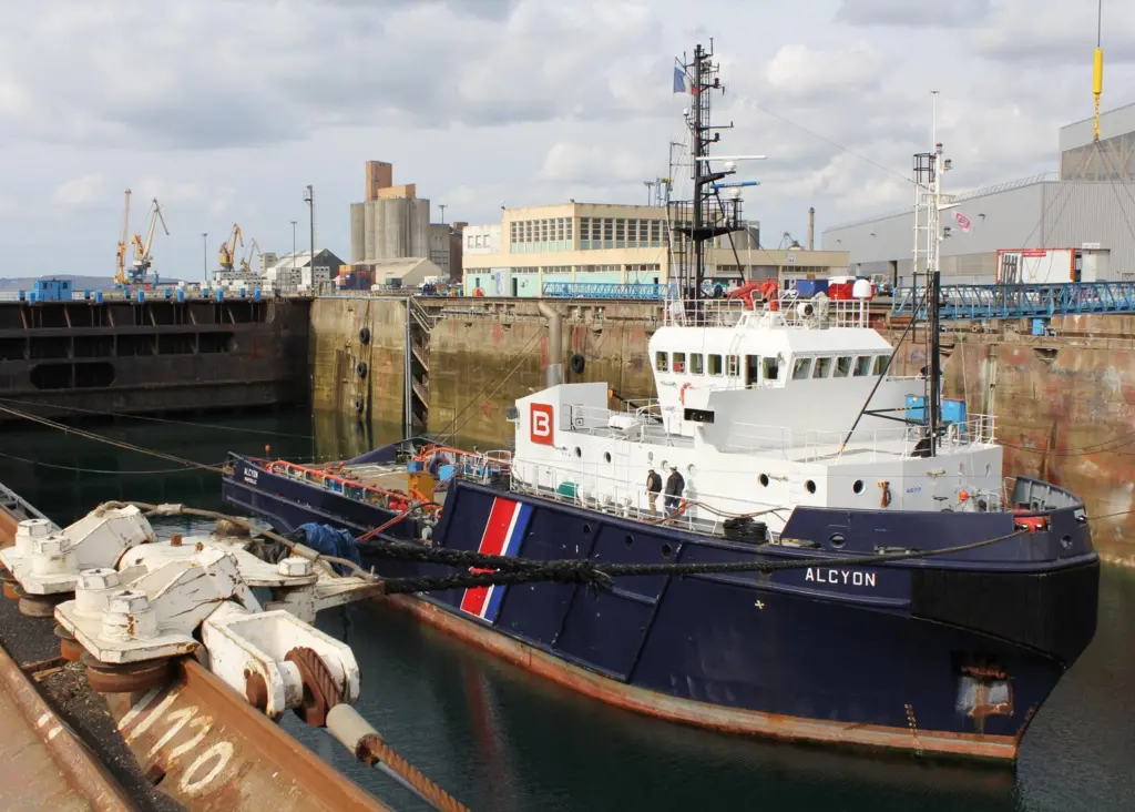 Bourbon’s ‘Alcyon’ is undergoing a comprehensive programme of work at the former Sobrena yard, now part of the Damen group