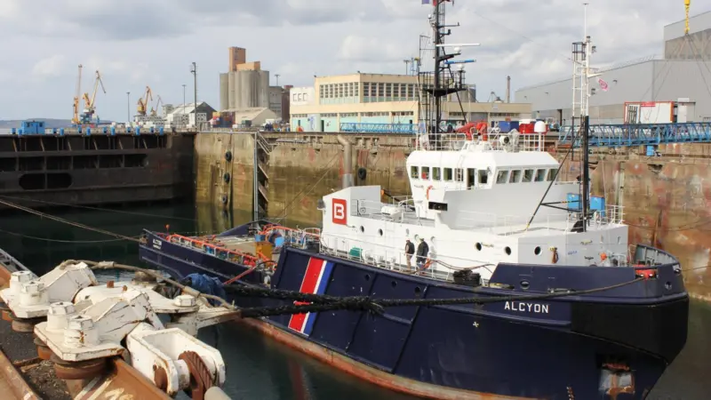 Bourbon’s ‘Alcyon’ is undergoing a comprehensive programme of work at the former Sobrena yard, now part of the Damen group