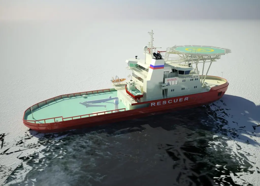 Arctech Helsinki Shipyard’s rescue ship features a novel asymmetric hull design