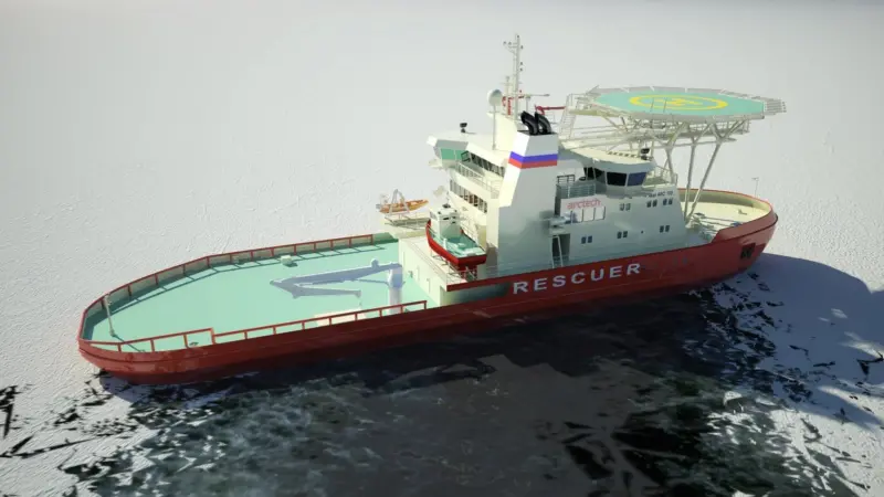 Arctech Helsinki Shipyard’s rescue ship features a novel asymmetric hull design