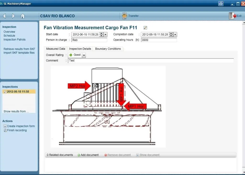 GL MachineryManager screenshot from the CSAV Rio Blanco. Photo: GL Group