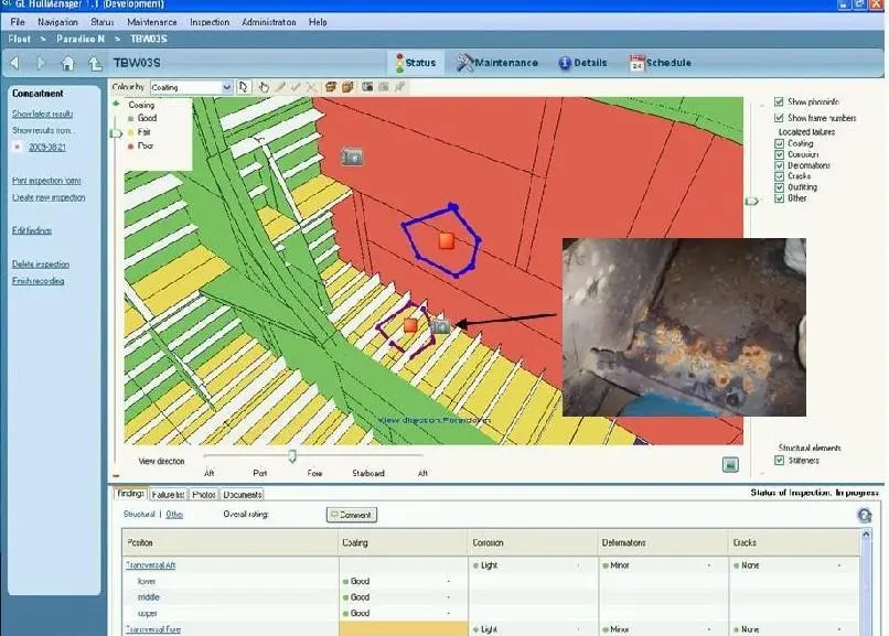 GL HullManager allows crew members to mark findings, attach photos and descriptions to a 3D model of the vessel, which can then be viewed onshore (GL Group)