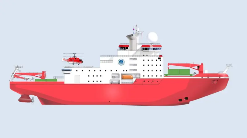Rendering by Aker Arctic of its proposal for China's first polar reserach icebreaker