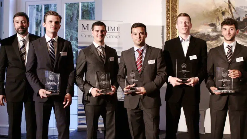 The winners of the GL Award for Young Professionals, from left to right: GL COO Torsten Schramm, Sven Faustmann, Giovanni Colotto, Valerio Capurso, Eirik Bøckmann, Giorgio Guadagna (Photo UBS)