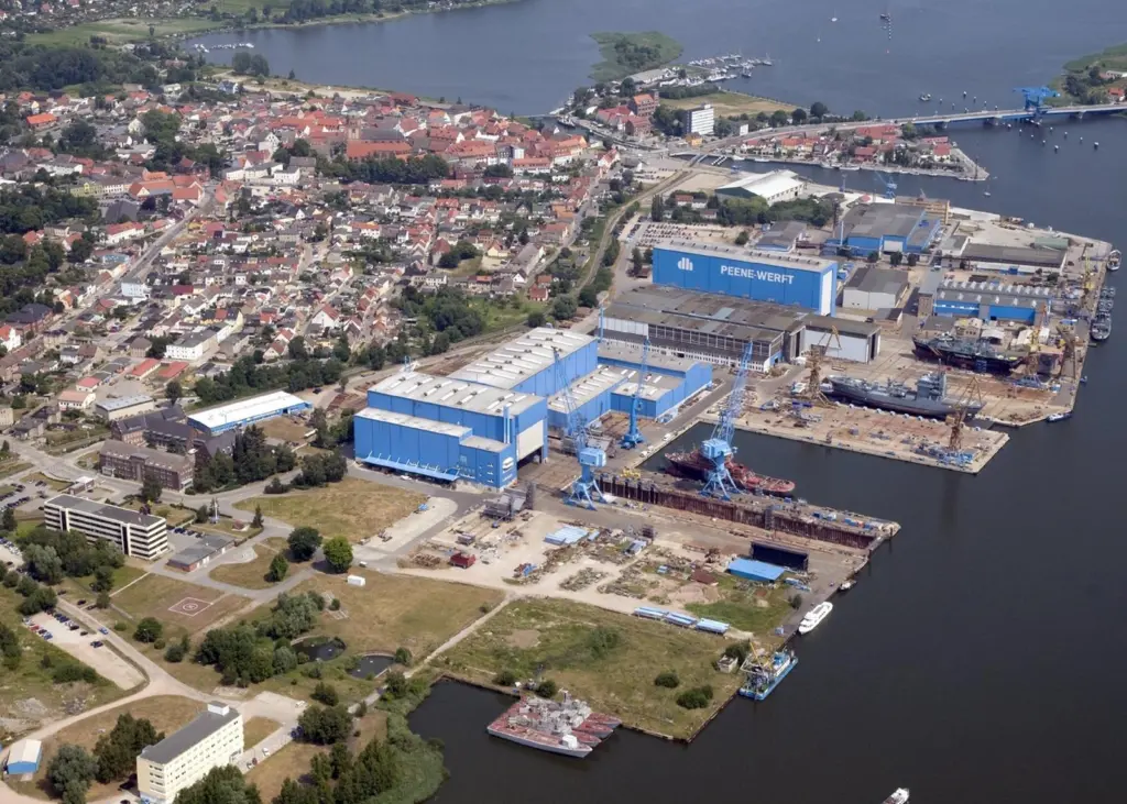 The Peene yard of P+S Werften, which has filed for insolvency