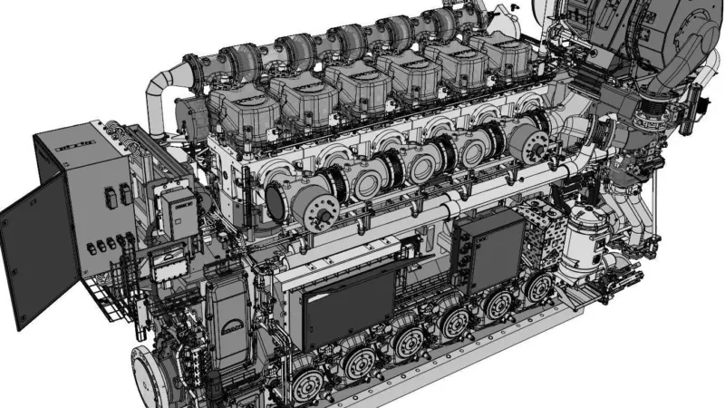 MAN is raising the stakes in the dual-fuel engine market with the new 35/44DF series, seen here in six-cylinder format