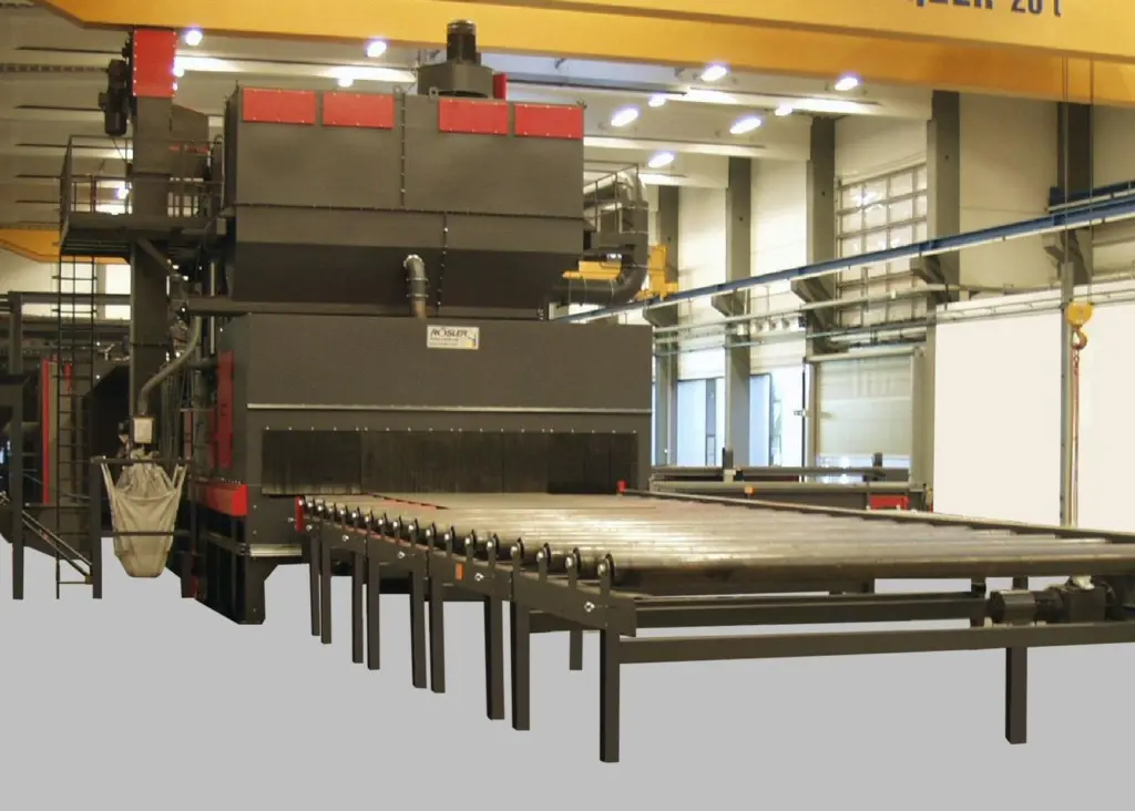 Rösler’s RRB 246 system provides automatic pre-treatment and cleaning of sheet and beam parts