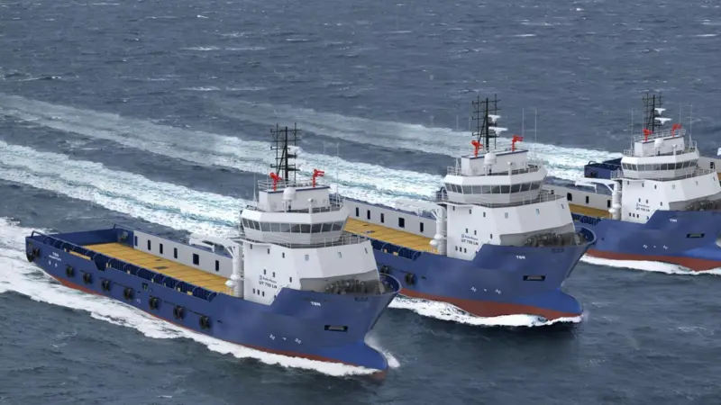 The UT 755 LN vessels are designed for transporting solid and liquid cargo to and from offshore oil and gas platforms