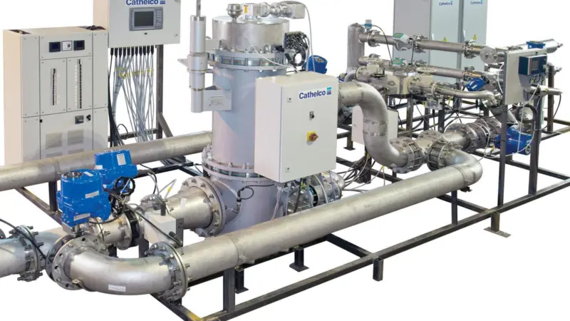 Cathelco's ballast water treatment system, seen under test
