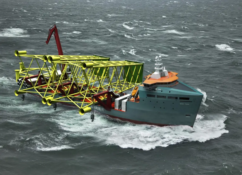 The DOC 7500 carrier can make headway even in higher seas and fully loaded