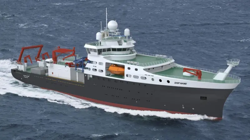 NERC's newbuild ‘RRS Discovery’ is based on a Skipsteknisk design, the ST-344