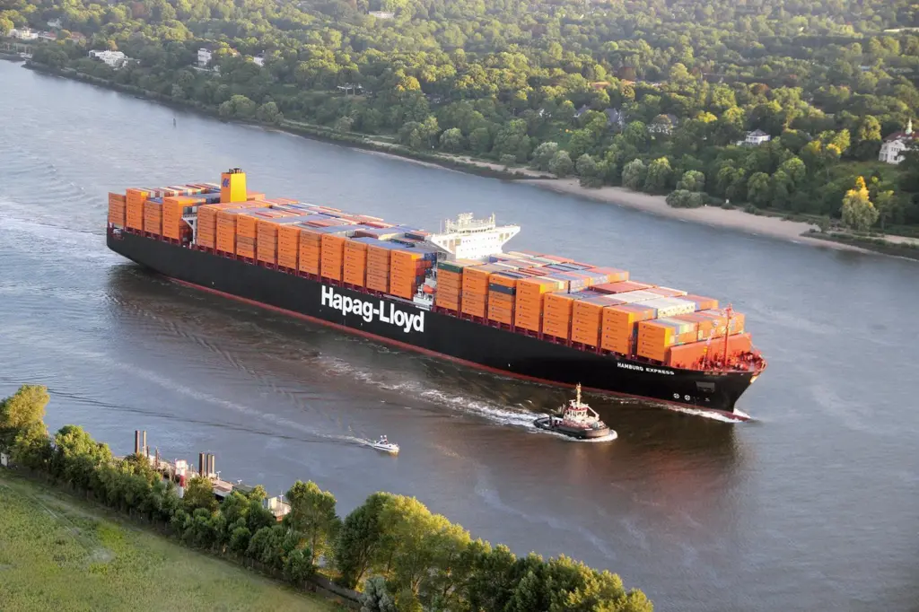 ‘Hamburg Express’, Hapag-Lloyd’s newest and largest, protected by International