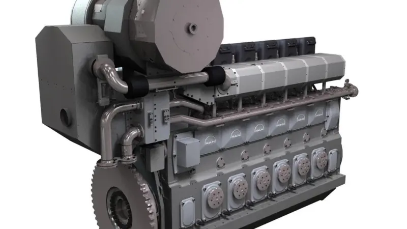 A 6L32/44CR engine, a similar design to those ordered for a Taiwanese ferry
