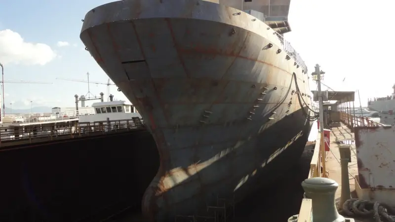 The patrol ship under construction at Cantieri Navali Megaride