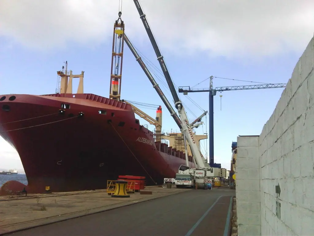 Gibdock undertook extensive crane renewal on the geared containership ‘Aldebaran’