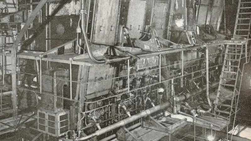 MAN’s 6-cylinder 860mm bore engine on trials at Augsburg