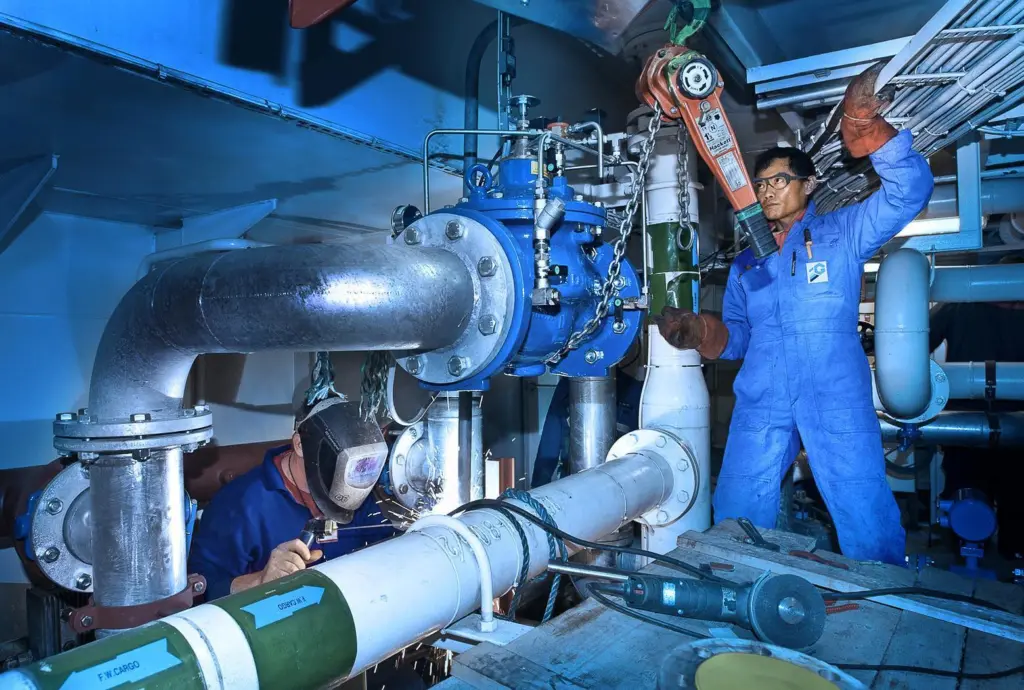 Goltens' specialists help carry out a BWT system installation onboard