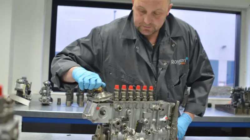 Royston engineer overhauling the fuel injection equipment